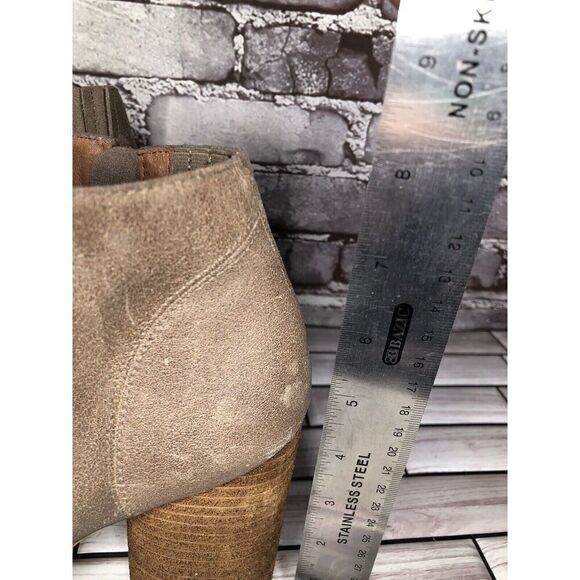 Jeffrey Campbell Hanger Gray Taupe Leather Booties Heels Boots Women Sz 9M US/40 - Picture 12 of 16